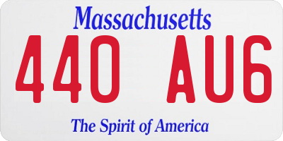 MA license plate 440AU6