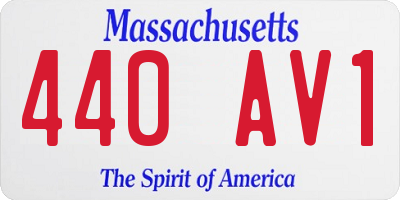 MA license plate 440AV1