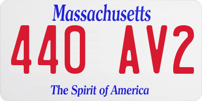 MA license plate 440AV2