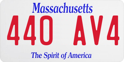 MA license plate 440AV4
