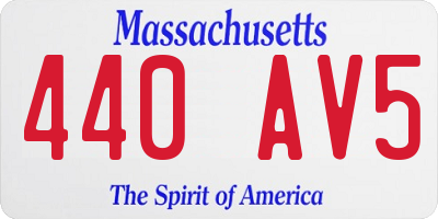 MA license plate 440AV5