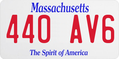 MA license plate 440AV6