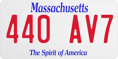 MA license plate 440AV7