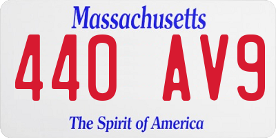 MA license plate 440AV9