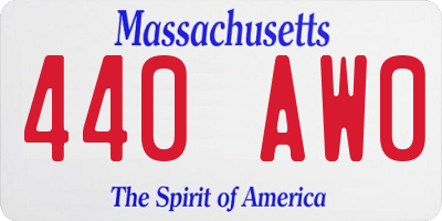 MA license plate 440AW0