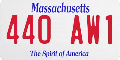 MA license plate 440AW1