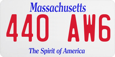 MA license plate 440AW6