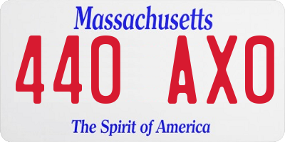 MA license plate 440AX0