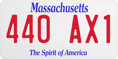MA license plate 440AX1
