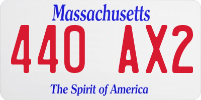 MA license plate 440AX2
