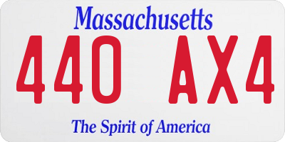 MA license plate 440AX4