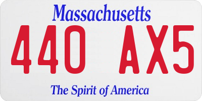 MA license plate 440AX5