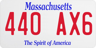 MA license plate 440AX6