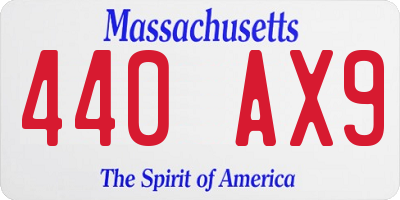 MA license plate 440AX9