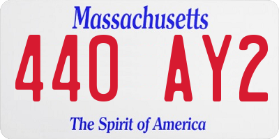 MA license plate 440AY2