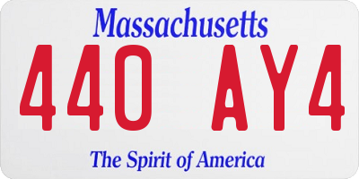MA license plate 440AY4
