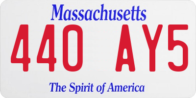 MA license plate 440AY5
