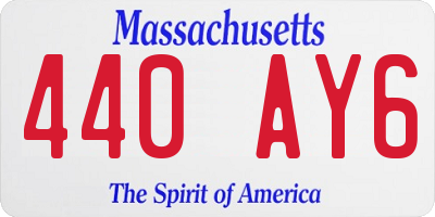 MA license plate 440AY6