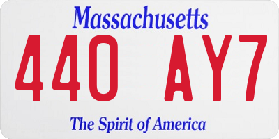 MA license plate 440AY7