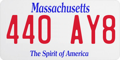 MA license plate 440AY8