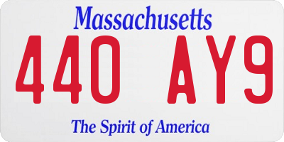 MA license plate 440AY9