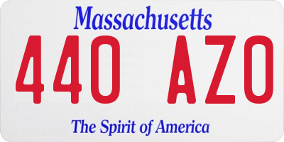MA license plate 440AZ0