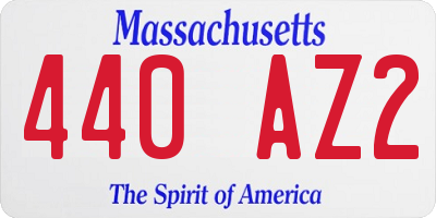 MA license plate 440AZ2