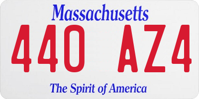 MA license plate 440AZ4