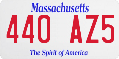 MA license plate 440AZ5