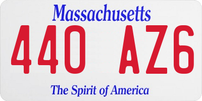 MA license plate 440AZ6