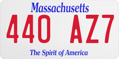MA license plate 440AZ7