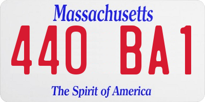 MA license plate 440BA1
