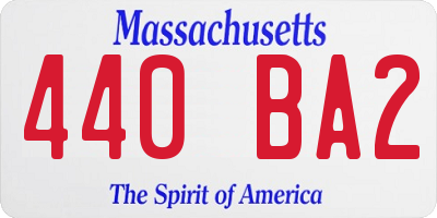 MA license plate 440BA2