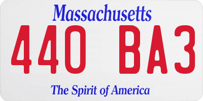 MA license plate 440BA3
