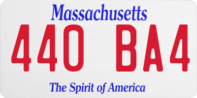 MA license plate 440BA4