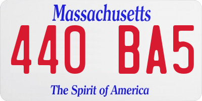 MA license plate 440BA5