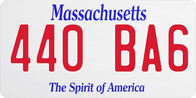 MA license plate 440BA6