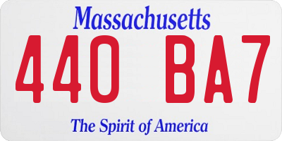 MA license plate 440BA7