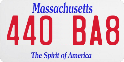 MA license plate 440BA8