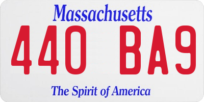 MA license plate 440BA9