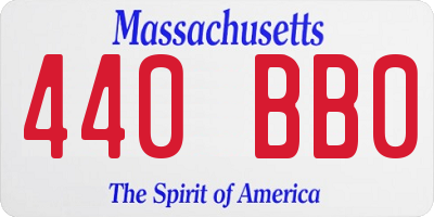 MA license plate 440BB0