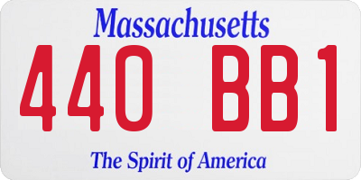 MA license plate 440BB1