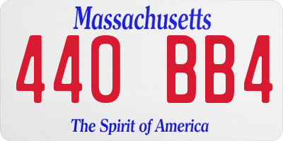 MA license plate 440BB4