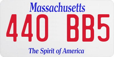 MA license plate 440BB5