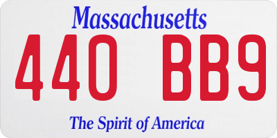 MA license plate 440BB9
