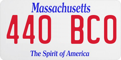 MA license plate 440BC0