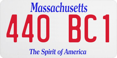 MA license plate 440BC1