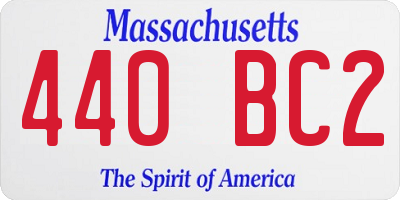 MA license plate 440BC2