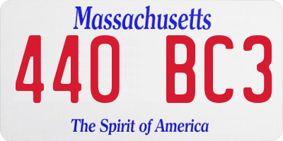MA license plate 440BC3