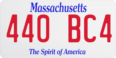 MA license plate 440BC4